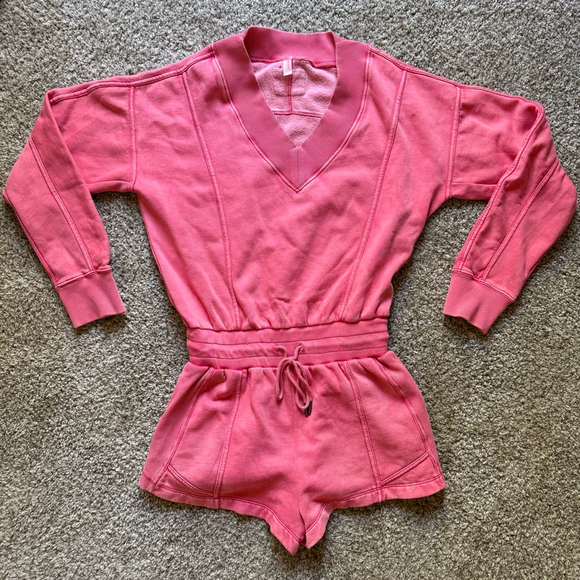 Free People FP Movement Intercept Romper NWOT Hibiscus Pink Small - Picture 4 of 8